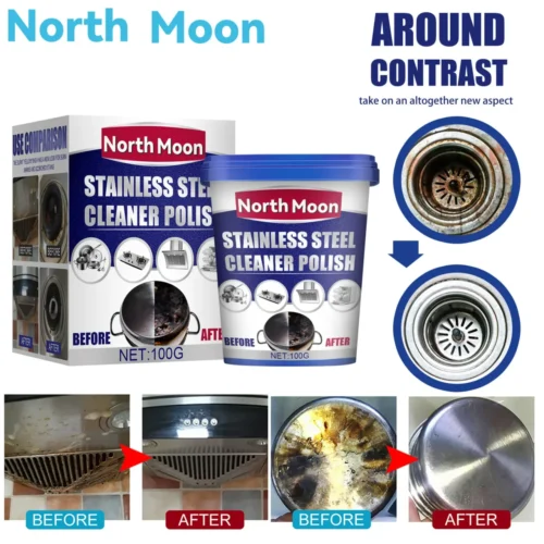Powerful Stainless Steel Cookware Cleaning Paste – Strong Kitchen Cleaner for Stubborn Stains & Burn Marks