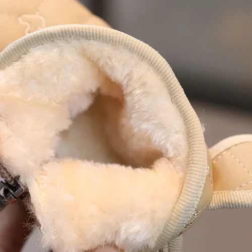 Baby Boys and Girls Winter Warm Shoes - Cute Rabbit Children's Snow Boots, Anti-Slip Casual Outdoor Footwear, Faux Cashmere