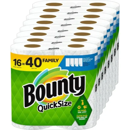 Quick-Size Paper Towels, White – 16 Family Rolls Equivalent to 40 Regular Rolls