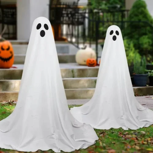 Ghost Spooky Halloween Decor with Battery-Powered Light for Home. Standing Ghost Decoration / Ideal for Halloween Horror Themes - Image 4