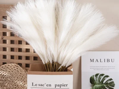 Boho Artificial Pampas Grass - 1/5/10/30pcs Faux Flowers for Wedding Bouquets, Home Decor, and Table Arrangements