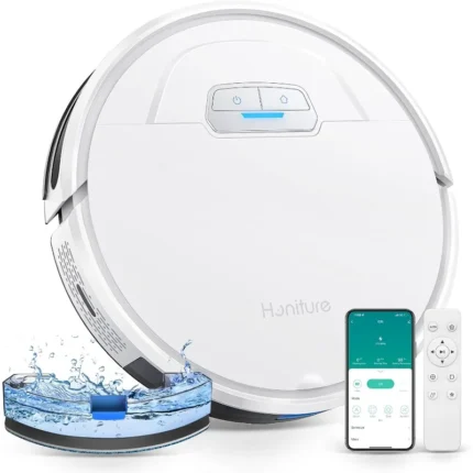 HONITURE Robot Vacuum and Mop Combo – 4000Pa Strong Suction, G20 Robot Vacuum Cleaner with Self-Charging, Up to 150 Minutes Max Runtime