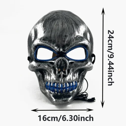 Halloween Neon Luminous Horror Mask – Glowing LED Skull Mask - Image 4