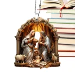 Nativity Pendant Christmas Tree – 3D Acrylic Nativity Scene Decoration, Nativity Scene Signs, Tree Ornament