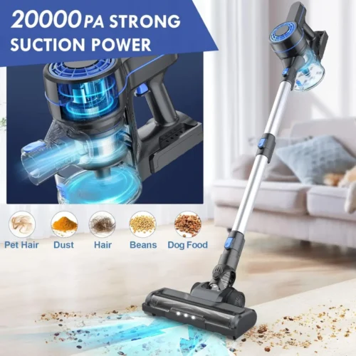 Powerful Lightweight Handheld Vacuum Cleaner – 2PCS, 20000Pa Suction, 35-Min Runtime, LED Display