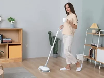 Electric Spin Mop with Bucket – Cordless Electric Mop with LED Headlight and Water Spray, Up to 60 Minutes Runtime, Electric Floor Cleaner