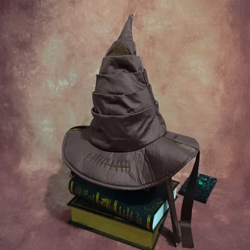 Fashionable Wizard Hat - Brown Sorting Cap for Halloween Party Props, Dress-Up, and Cosplay Costume Accessories - Image 4