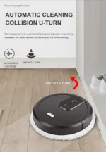 New 3-in-1 Robot Vacuum Cleaner – Sweep and Wet Mop for Floors & Carpets, Wireless Floor Machine with USB Rechargeable Sweeping Robot