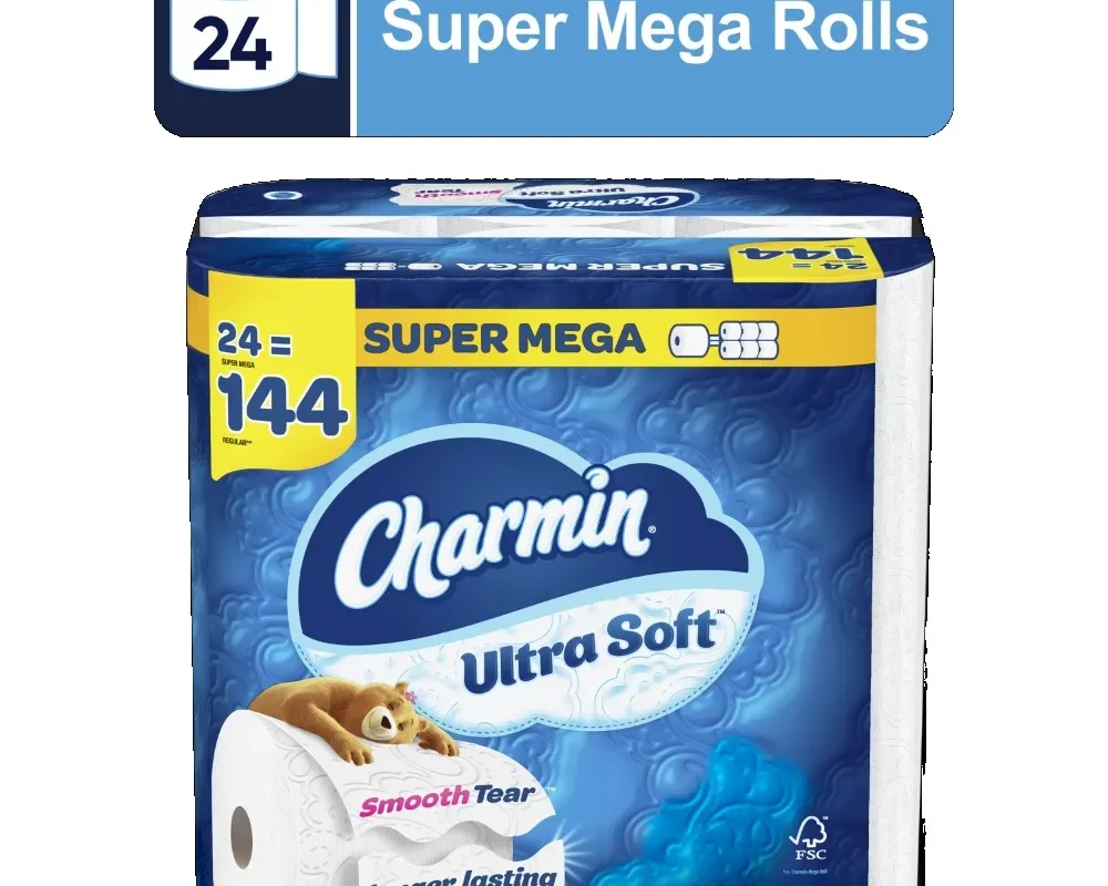 Charmin Ultra Soft Toilet Paper 24 Super Mega Rolls, 336 Sheets per Roll, 8064 Total Sheets