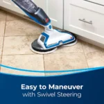 Lightweight SpinWave Hard Floor Spin Mop – Includes 4 Soft-Touch Pads and 2 Scrubby Pads, Easy to Maneuver with On-Demand Spray, White/Black