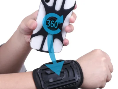 Outdoor Sports Wrist Phone Bag – Removable Rotating Wristband Holder for 4-6.5 inch Mobile Phones