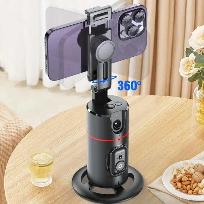 Smart Facial Tracking Stabilizer with Removable Fill Light | Wireless Phone Stand & Selfie Stick Tripod for Live Streaming