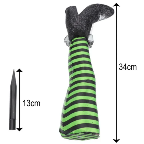 2PCS Halloween Evil Witch Legs Decoration – Upside Down Wicked Wizard Feet with Boot Stake - Image 4