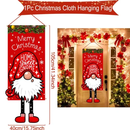 Christmas Hanging Flag Banner – Porch & Door Decorations for Home, Ornaments, Xmas Gifts, & New Year Decor