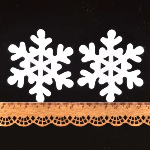 50pcs White Artificial Snowflake Felt Appliques – 50-70mm for DIY Scrapbooking, New Year Crafts, & Christmas Party Decor