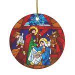 Christmas Tree Hanging Pendants – Nativity Scene Acrylic Ornaments for Winter Decorations, Party Supplies, & Home Decor