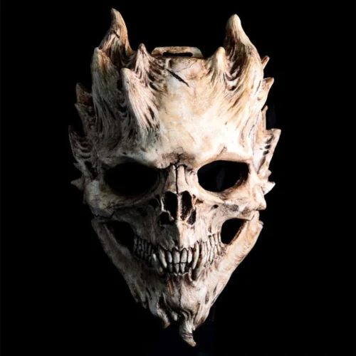 Halloween Demons Skeleton Mask – Scary Old Bones Skull Half Face Mask