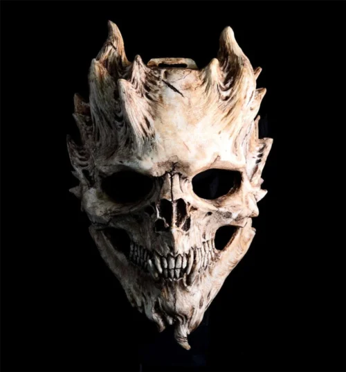 Halloween Demons Skeleton Mask – Scary Old Bones Skull Half Face Mask
