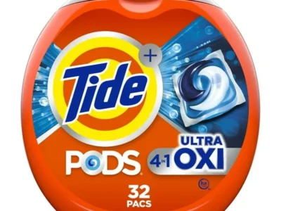 Powerful Tide Ultra OXI Laundry Detergent Pods Ultimate Stain Fighting 32 Count Pack