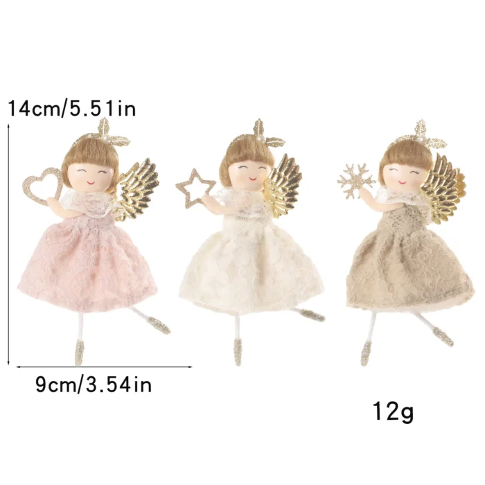 Christmas Cute Lace Hollow Skirt Angel Doll – Merry Xmas Tree Ornament for Home Decor, Hanging Pendant, Kid's Gift