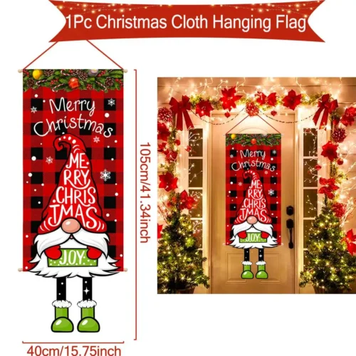 Christmas Hanging Flag Banner – Porch & Door Decorations for Home, Ornaments, Xmas Gifts, & New Year Decor
