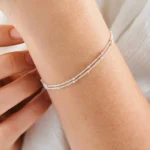 Simple Layered Ball Chain Bracelet - Thin Beaded 316L Stainless Steel Jewelry for Women