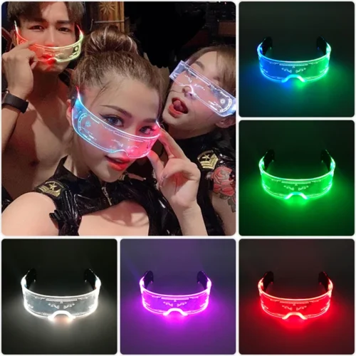 Cool Luminous Colorful LED Light-Up Glasses – Glowing Neon Flashing Party Glasses - Image 2