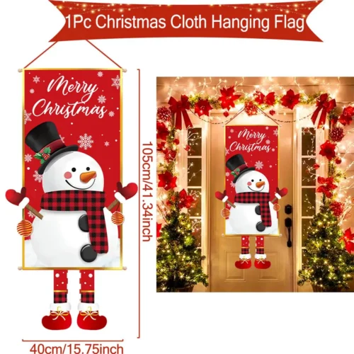 Christmas Hanging Flag Banner – Porch & Door Decorations for Home, Ornaments, Xmas Gifts, & New Year Decor