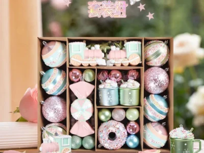 Christmas Macaron, Ice Cream, & Donut Shaped Ornaments – Xmas Tree Hanging Pendants for Home & Party Decor