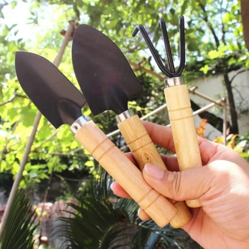 Gardening Set Hand Shovel Kit: Rake, Shovel, and Small Trowel for Planting
