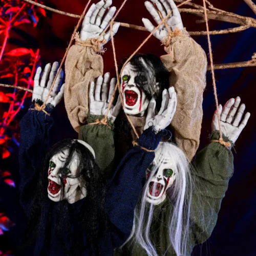 New Halloween Creeping Ghost Decoration – Long Hair Ghost Hanging Prop for Haunted House Atmosphere and Secret Room