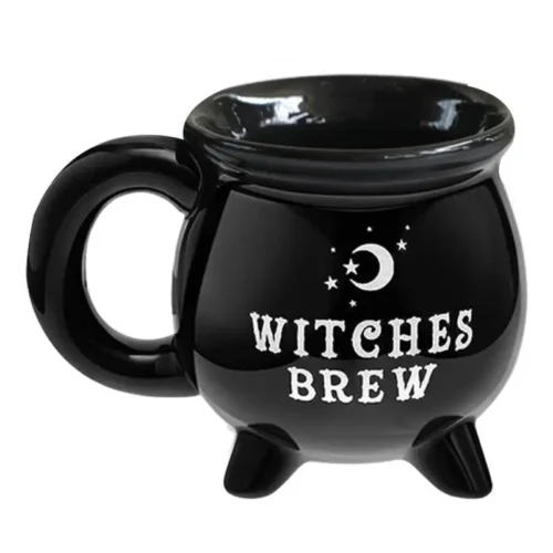 Creative Witches Brew Witch Cauldron Coffee Mug – Black Ceramic Coffee Cup - Image 4