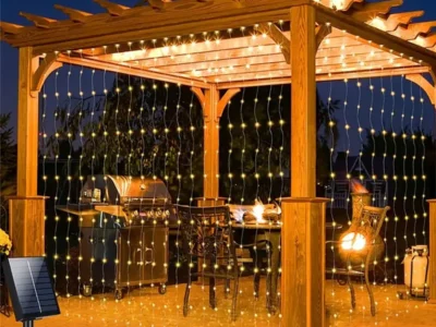 Solar Curtain String Lights - 8-Mode Twinkle Fairy Lights for Outdoor Home, Garden, and Patio Decor