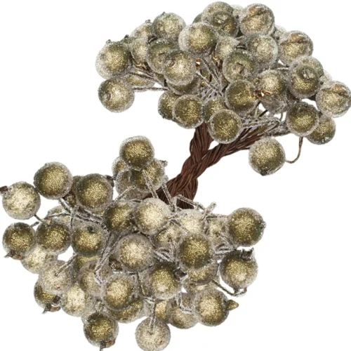 100/20Pcs Artificial Holly Berries – Mini Simulation Cherry Stamen for Wedding, Christmas, & Party Decor
