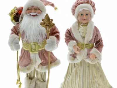 New Year Christmas Santa Claus Doll Figurine – 45cm Big Standing Figure for Home Decor, Navidad Tree Ornaments