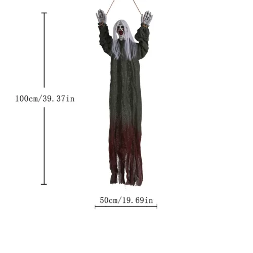 New Halloween Creeping Ghost Decoration – Long Hair Ghost Hanging Prop for Haunted House Atmosphere and Secret Room - Image 2