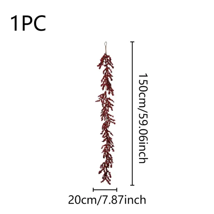 1PC Artificial Red Berry Vine – Hanging Decoration for Homes, Restaurants, Shops, Hotels, & Commercial Spaces