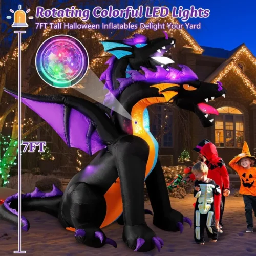 7FT Giant Fire & Ice Two-Headed Dragon Inflatable