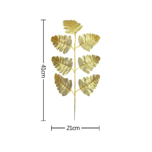 10PCS S/M/L Golden Monstera Turtle Leaves - Artificial Decorative Leaves for Home, Wedding, and Party Decor