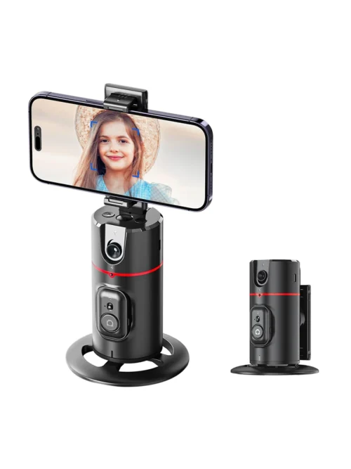 360 Degree Tracking Phone Holder, Foldable Stand with 360° Surround Shooting