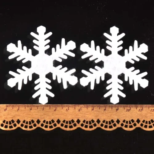50pcs White Artificial Snowflake Felt Appliques – 50-70mm for DIY Scrapbooking, New Year Crafts, & Christmas Party Decor
