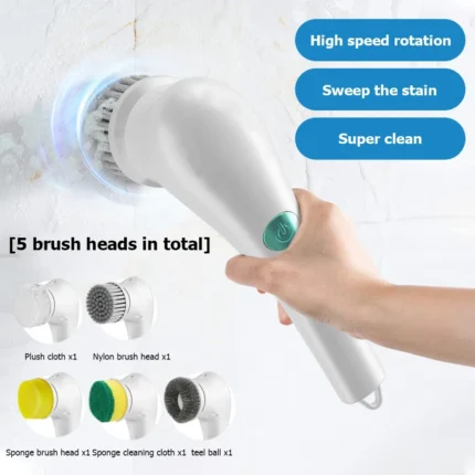 Electric Cleaning Brush – USB Rechargeable Rotary Scrubber for Dishwashing and Home Kitchen Cleaning Products, Ideal for Efficient Cleaning