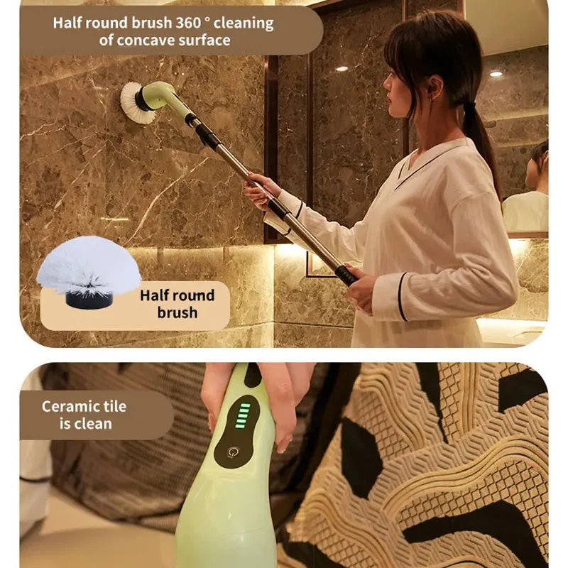 9-in-1 Wireless Electric Cleaning Brush Multifunctional Bathroom Window Kitchen Automotive Household Rotating Cleaning Machine