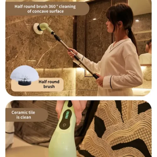 9-in-1 Wireless Electric Cleaning Brush, Multifunctional Rotating Cleaner for Bathroom, Kitchen, and Car