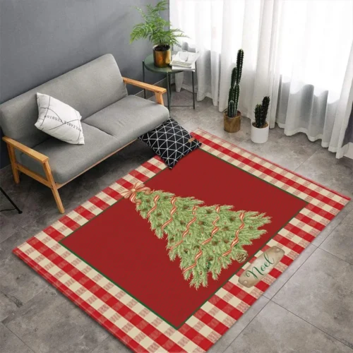 Christmas Carpet for Living Room Home Decoration Large Rugs Santa Claus Kids Room Children Bedroom Bedside Mats New Year Gifts