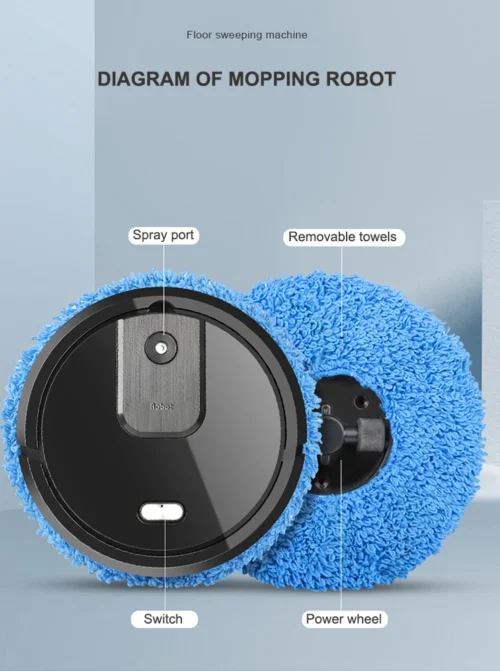 Efficient Sweep and Wet Mop for Floors & Carpets – Wireless, USB Rechargeable Sweeping Robot