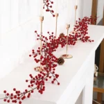 1PC Artificial Red Berry Vine – Hanging Decoration for Homes, Restaurants, Shops, Hotels, & Commercial Spaces