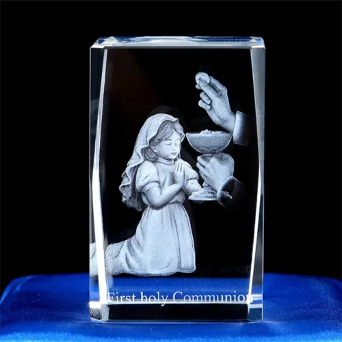 3D K9 Crystal Cube – Christian Jesus Cross & Virgin Mary Figurine, Laser Engraved Home Decor & Religious Gifts for Women - Image 15