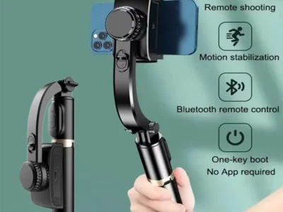 Wireless Bluetooth Phone Gimbal Stabilizer | Selfie Stick Tripod with Stabilizer Holder Bracket for Smartphone Live Streaming