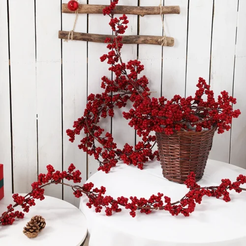 1PC Simulation Fortune Fruit Vine – Ideal for Christmas, Home, Kitchen, Restaurant, Outdoor, & Garden Decor